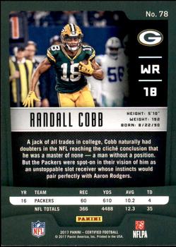 2017 Panini Certified #78 Randall Cobb Back
