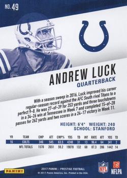 2017 Panini Prestige - Xtra Points Blue #49 Andrew Luck Back