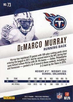 2017 Panini Prestige - Xtra Points Red #73 DeMarco Murray Back