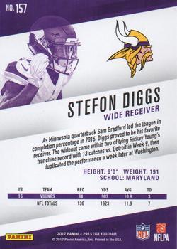 2017 Panini Prestige - Xtra Points Gold #157 Stefon Diggs Back