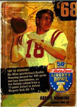 2008 AutoZone Liberty Bowl Legends #4 Archie Manning Front
