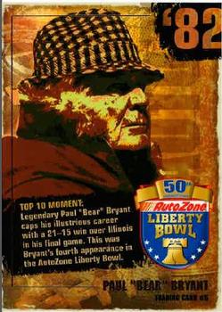 2008 AutoZone Liberty Bowl Legends #5 Paul Bear Bryant Front