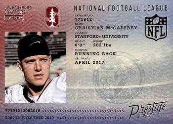 2017 Panini Prestige - NFL Passport #12 Christian McCaffrey Front