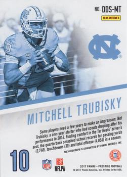 2017 Panini Prestige - Draft Day Signatures Gold #DDS-MT Mitchell Trubisky Back