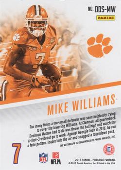2017 Panini Prestige - Draft Day Signatures Gold #DDS-MW Mike Williams Back