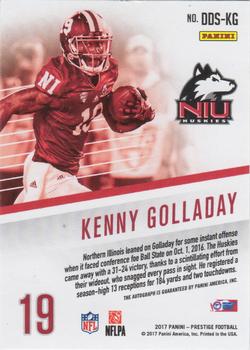 2017 Panini Prestige - Draft Day Signatures Gold #DDS-KG Kenny Golladay Back