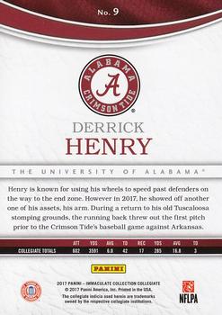 2017 Panini Immaculate Collection Collegiate #9 Derrick Henry Back