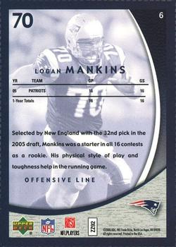 2006 Upper Deck Boston Globe New England Patriots #6 Logan Mankins Back