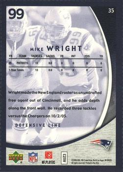 2006 Upper Deck Boston Globe New England Patriots #35 Mike Wright Back