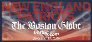 2006 Upper Deck Boston Globe New England Patriots #NNO November 19, 2006 Front