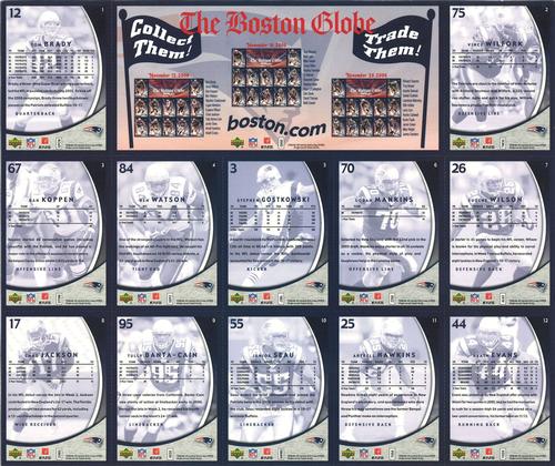 2006 Upper Deck Boston Globe New England Patriots - Sheets #1-12 November 12, 2006 Back