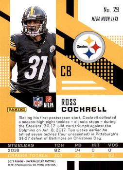 2017 Panini Unparalleled #29 Ross Cockrell Back