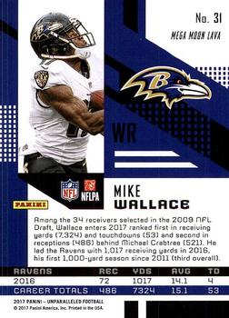 2017 Panini Unparalleled #31 Mike Wallace Back