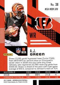 2017 Panini Unparalleled #38 A.J. Green Back