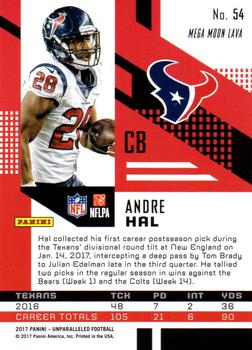 2017 Panini Unparalleled #54 Andre Hal Back