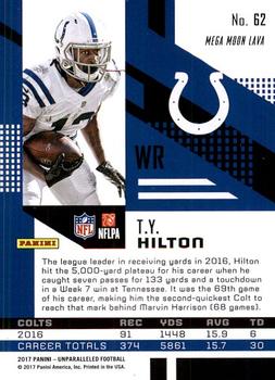 2017 Panini Unparalleled #62 T.Y. Hilton Back