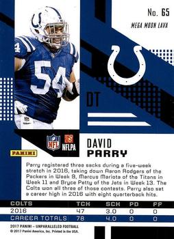 2017 Panini Unparalleled #65 David Parry Back