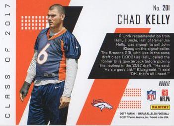 2017 Panini Unparalleled #201 Chad Kelly Back