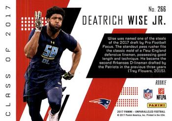 2017 Panini Unparalleled #266 Deatrich Wise Jr. Back