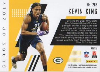 2017 Panini Unparalleled #268 Kevin King Back