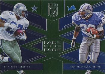 2017 Donruss Elite - Face to Face Green #3 Barry Sanders / Emmitt Smith Front