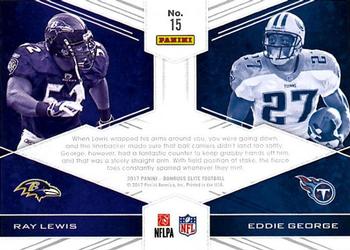 2017 Donruss Elite - Face to Face Green #15 Eddie George / Ray Lewis Back
