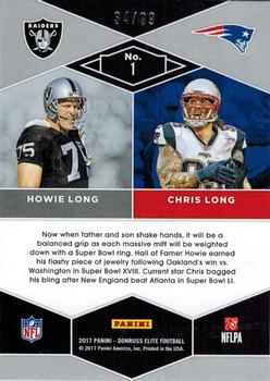 2017 Donruss Elite - Family Ties Red #1 Chris Long / Howie Long Back