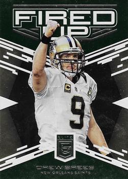 2017 Donruss Elite - Fired Up Green #9 Drew Brees Front