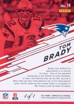 2017 Donruss Elite - Spellbound Gold #14 Tom Brady Back