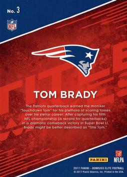 2017 Donruss Elite - Title Waves #3 Tom Brady Back