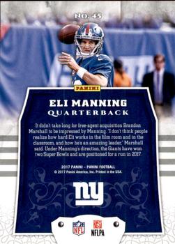 2017 Panini - Blue #45 Eli Manning Back