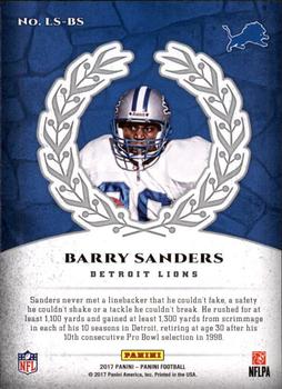 2017 Panini - Legends of the Shield #LS-BS Barry Sanders Back
