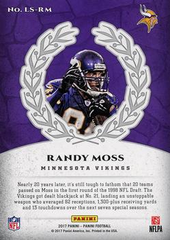 2017 Panini - Legends of the Shield Gold #LS-RM Randy Moss Back