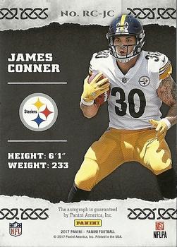 2017 Panini - Rookie Calligraphy #RC-JC James Conner Back