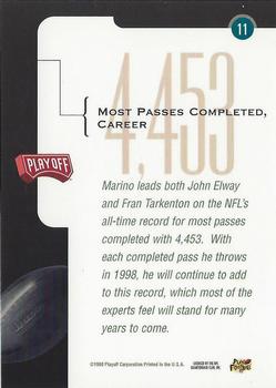 1998 Playoff Momentum SSD Hobby - Dan Marino Playoff Milestones #11 Dan Marino Back