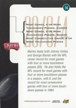 1998 Playoff Momentum SSD Hobby - Dan Marino Playoff Milestones #14 Dan Marino Back