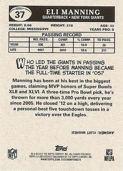2013 Topps Mini - 1959 Topps Minis #37 Eli Manning Back