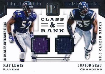 2017 Panini Pantheon - Class and Rank #CR-LS Junior Seau / Ray Lewis Front
