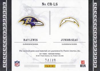 2017 Panini Pantheon - Class and Rank Gold #CR-LS Ray Lewis / Junior Seau Back