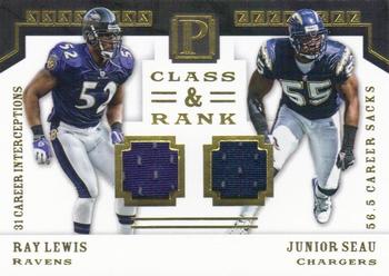 2017 Panini Pantheon - Class and Rank Gold #CR-LS Ray Lewis / Junior Seau Front