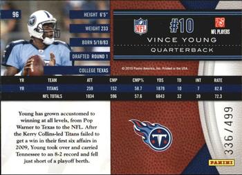 2010 Panini Limited #96 Vince Young  Back