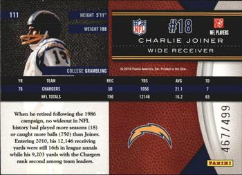 2010 Panini Limited #111 Charlie Joiner  Back