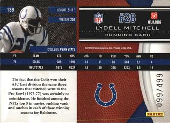 2010 Panini Limited #139 Lydell Mitchell  Back