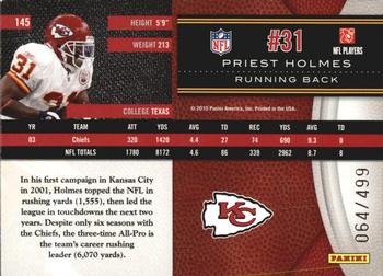 2010 Panini Limited #145 Priest Holmes  Back