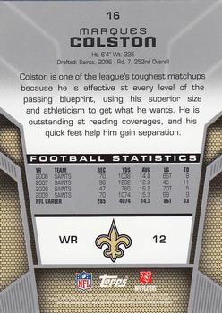 2010 Topps Unrivaled #16 Marques Colston  Back
