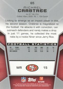 2010 Topps Unrivaled #65 Michael Crabtree  Back