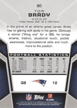2010 Topps Unrivaled #80 Tom Brady  Back
