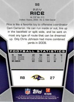 2010 Topps Unrivaled #98 Ray Rice  Back