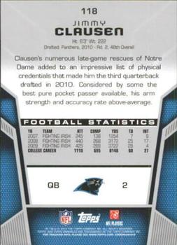2010 Topps Unrivaled #118 Jimmy Clausen  Back