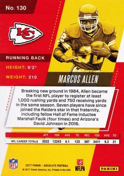 2017 Panini Absolute #130 Marcus Allen Back